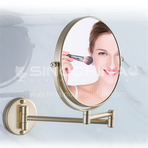 Bathroom hotel retractable copper golden makeup mirror jsj-1306G